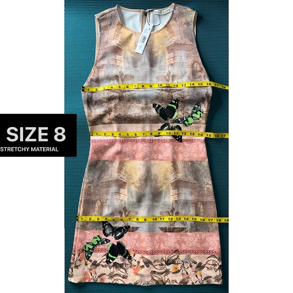 Alice + Olivia Wynell Fitted Versailles Pink Multi A-Line Mini Dress